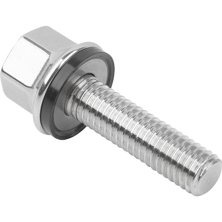 M16 Hex Head Cap Screw, Polished 316 Stainless Steel, 45 Mm L